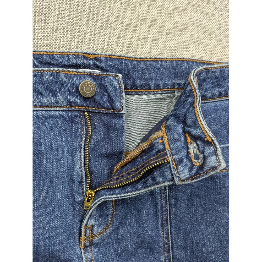 Old Navy Skirt Womens 18W Blue Denim Utility Pockets Short Stretch Zip Fly